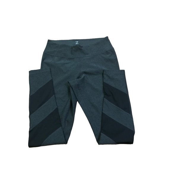 Z by Zella Women Plus Size 1x Grey W/ Black Workout Leggings - Picture 2 of 5